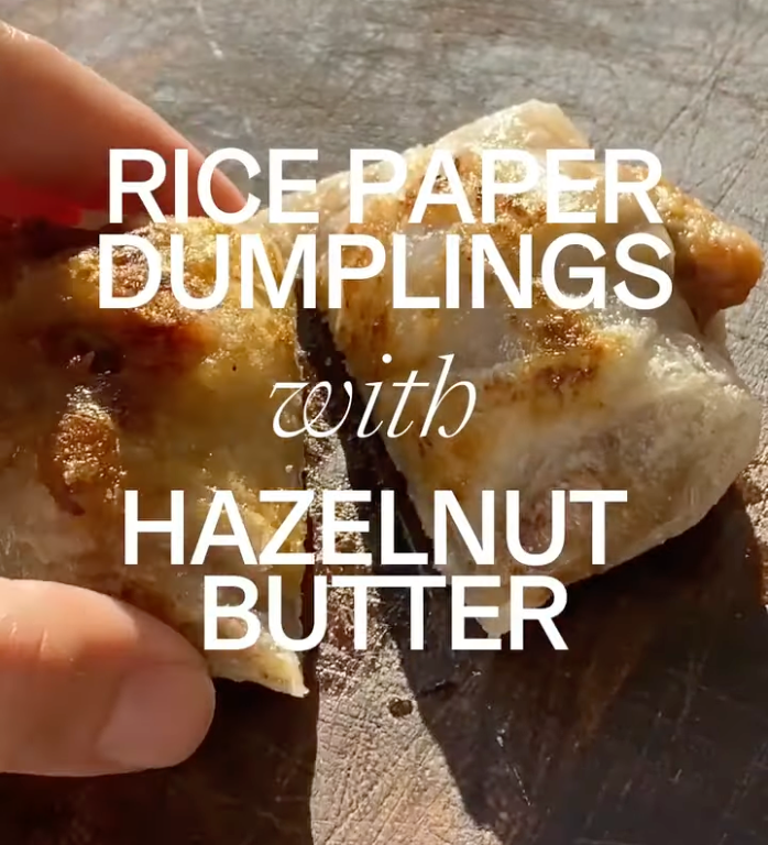 Rice paper dumplings with CRAVERS Hazelnut Butter