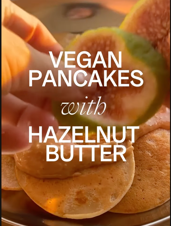 Vegan pancakes with CRAVERS Hazelnut Butter
